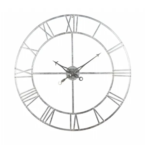 Large Silver Foil Skeleton Wall Clock
