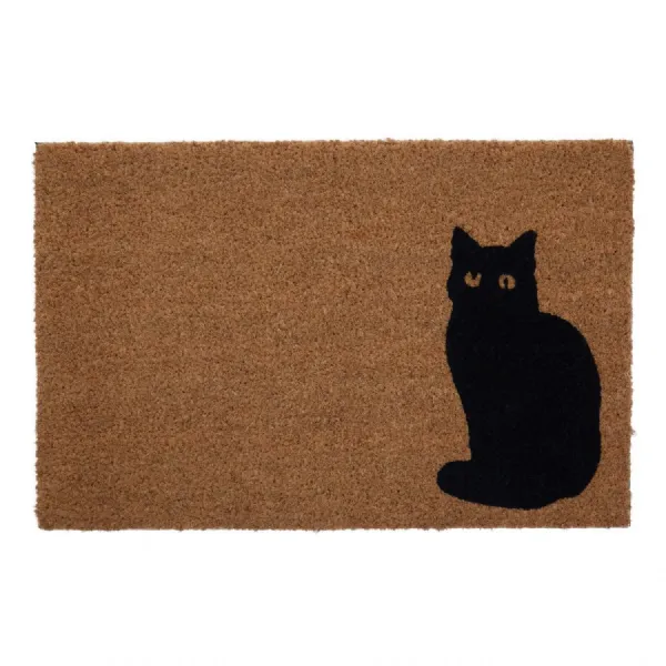 Coconut Doormat With Cat Emblem