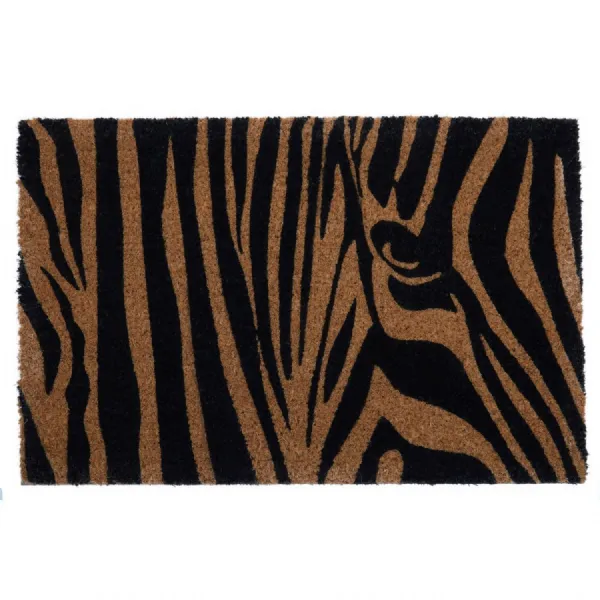 Coconut Door Mat With Zebra Print