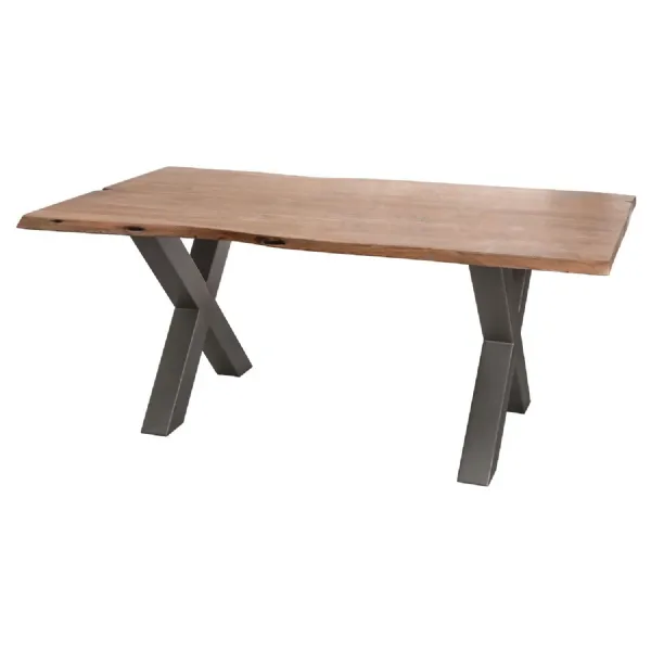 Grey Acacia Top Dining Table