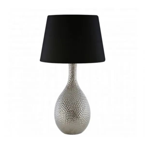 Chrome Hammered Base Table Lamp