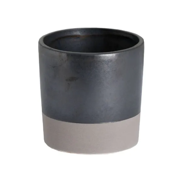 Metallic Grey Ceramic Planter