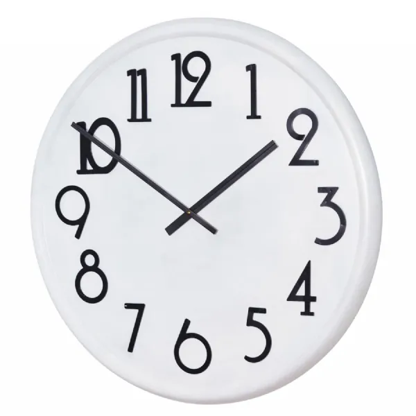 White Oversized Round Wall Clock with Black Numerals