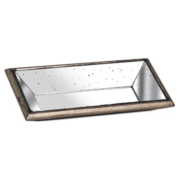 Mirrored Display Tray With Wooden Detailing