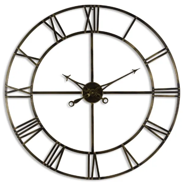 Large Antique Brass Large Skeleton Clock
