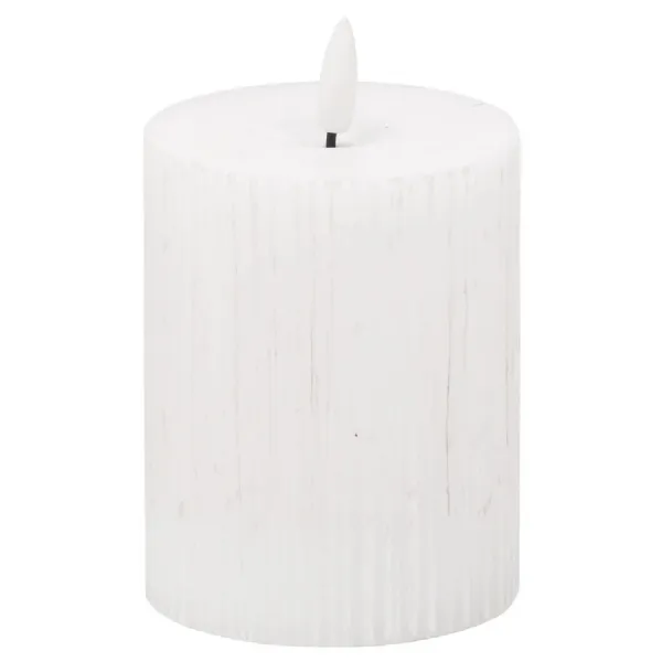 Natural Glow 3x4 Textured Ribbed LED Candle