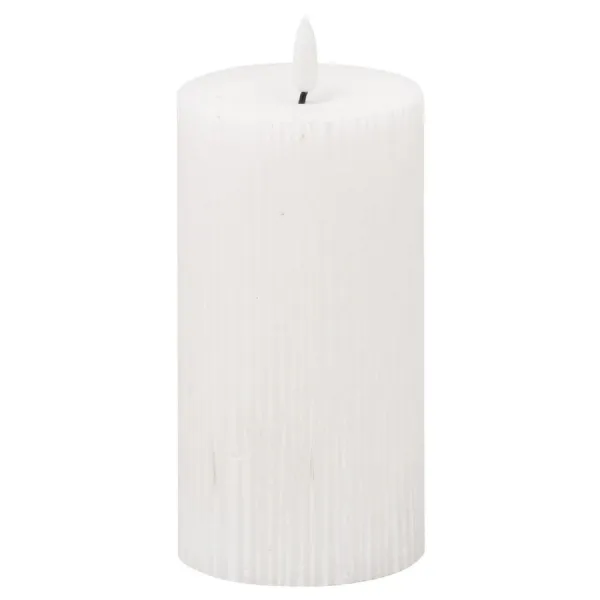 Natural Glow 3x6 Textured Ribbed LED Candle