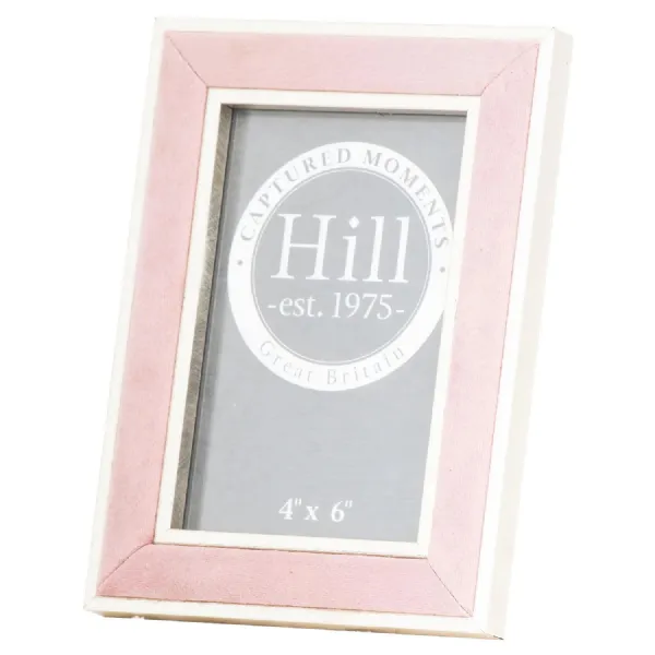 Silver Edged Pink Velvet 4X6 Photo Frame