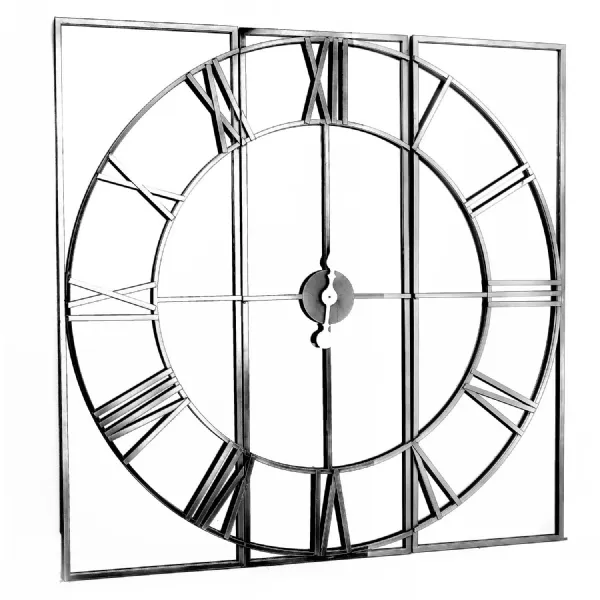 Contemporary Skeleton Mirrored Wall Clock