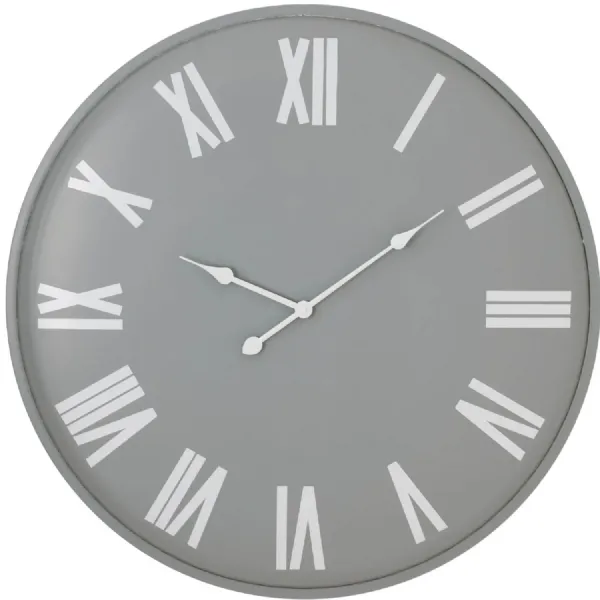 Grey Roman Numeral Wall Clock