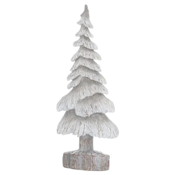 Carved Wood Effect Grey Small Snowy Tree