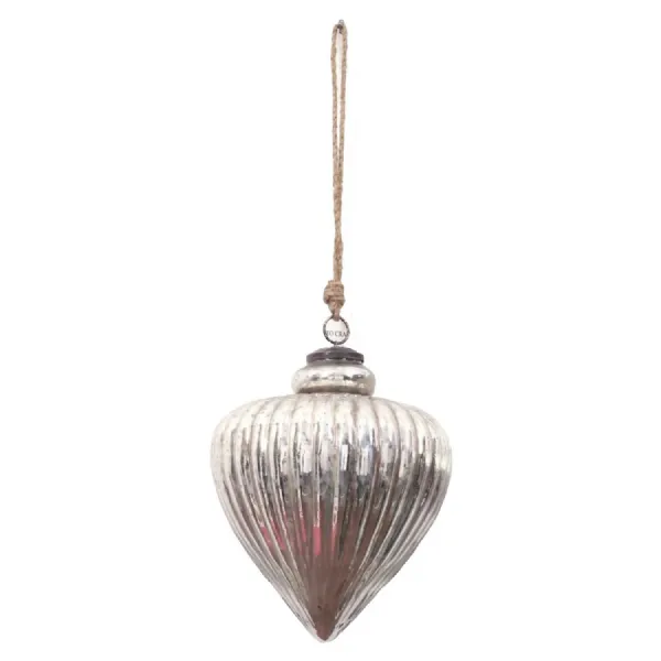 The Noel Collection Antique Silver Large Vallupe Bauble