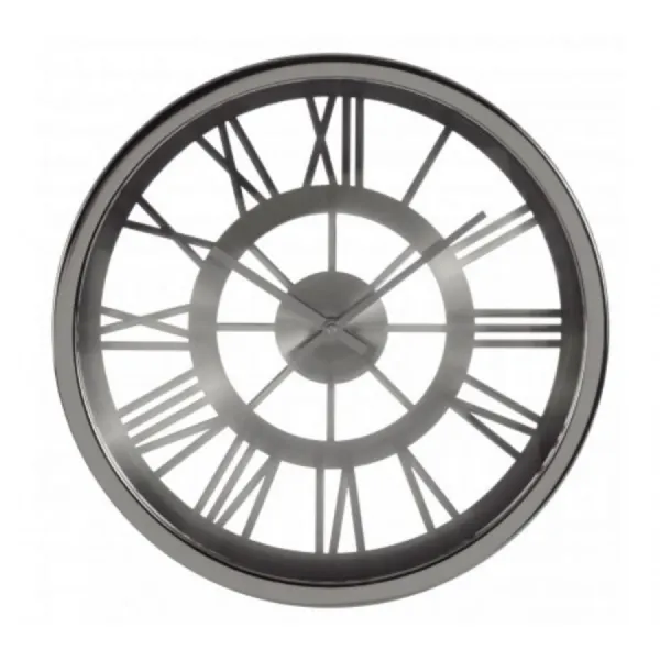 Chrome Metallised Roman Numeral Cut Out Clock