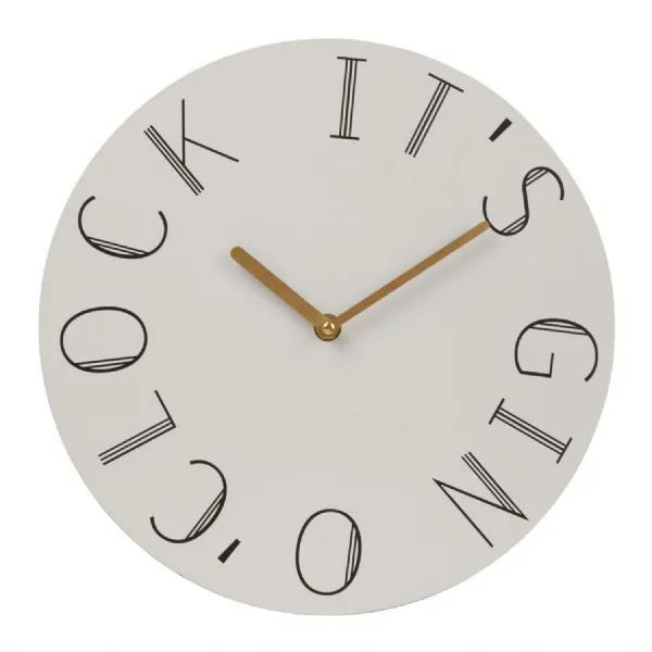 Round White Face Clock With Art Deco 