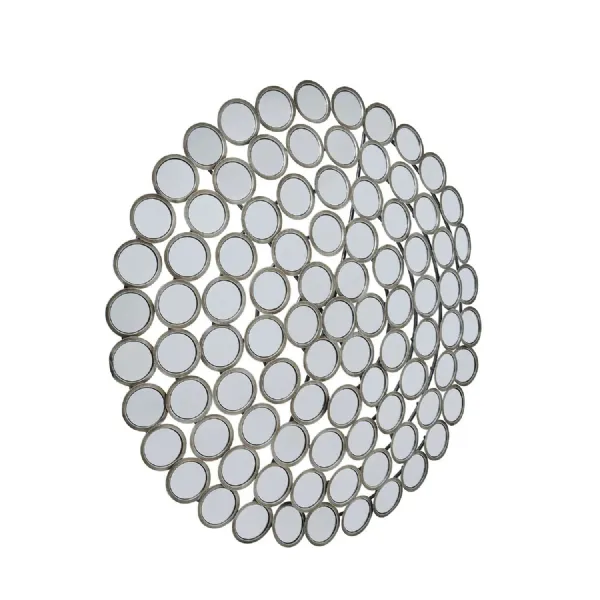 Antiqued Silver Convex Multi Mirror