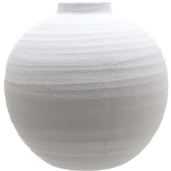 Matt White Textured Ceramic Vase