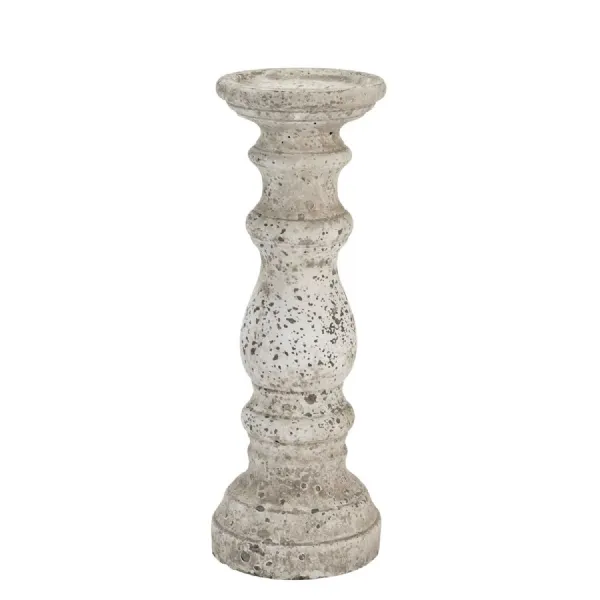 Stone Ceramic Column Candle Holder