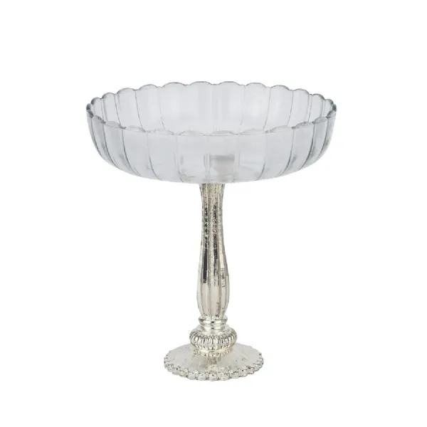 Large Fluted Glass Display Bowl