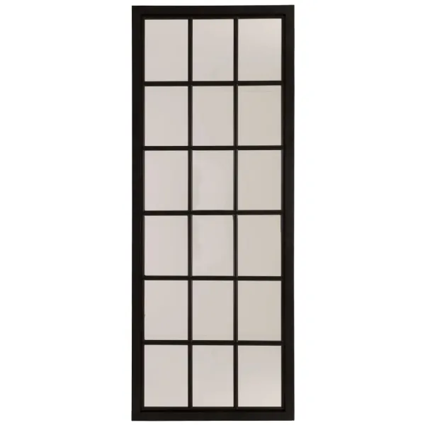 Black Wood Window Mirror