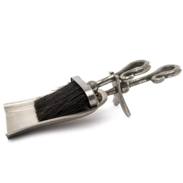Antique Pewter Crook Handled Hearth Tidy
