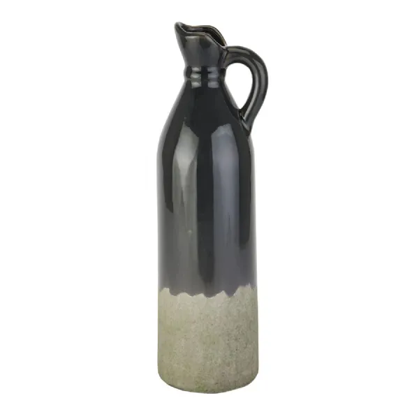 Decorative Tall Navy Stoneware Jug
