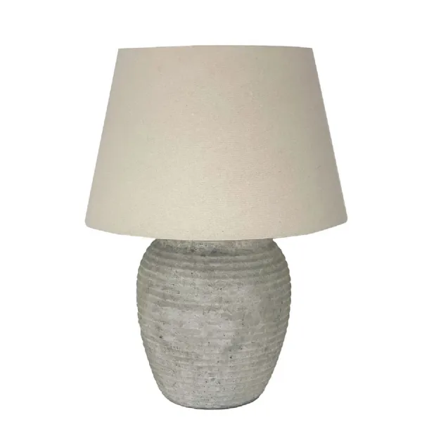 Grey Stone Table Lamp