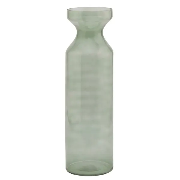 Smoked Sage Glass Fluted Vase