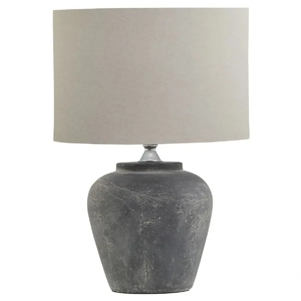 Amalfi Grey Table Lamp With Linen Shade
