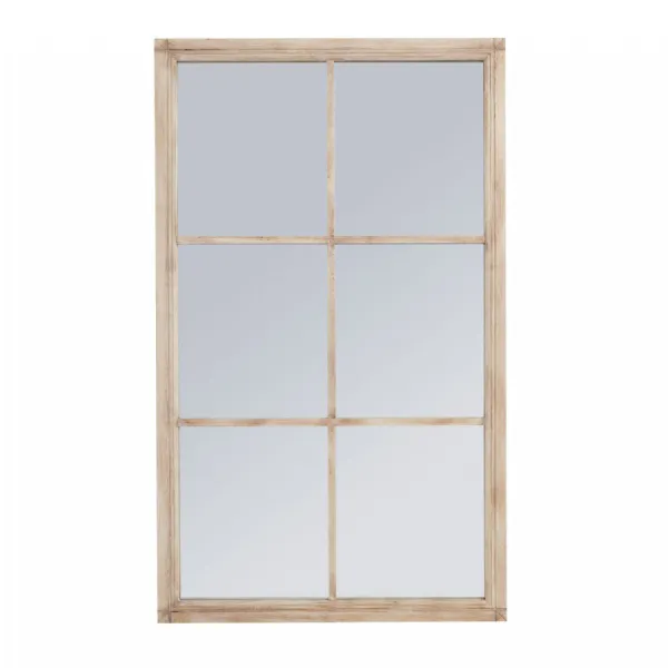 Washed Wood Large Window Mirror