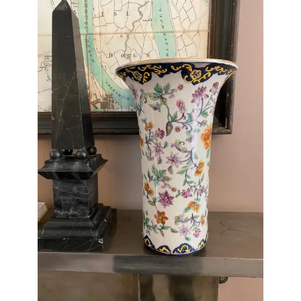 Chinese Hand Colored Crackle Glazed Vase 28cm
