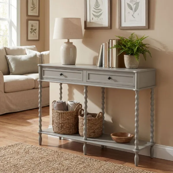 The Camden Collection Large Two Drawer Console Table