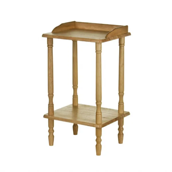Rubberwood Telephone Table With Turned Legs And Upstand
