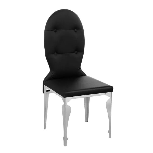 Contemporary Black Silk Dining Chair