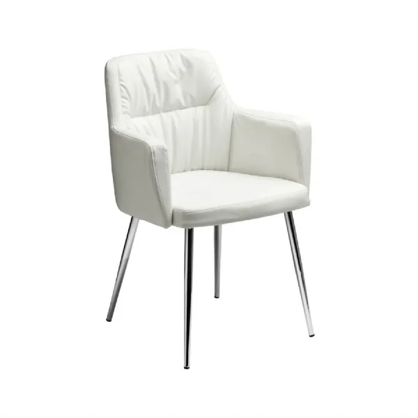 Leather Effect White Chair