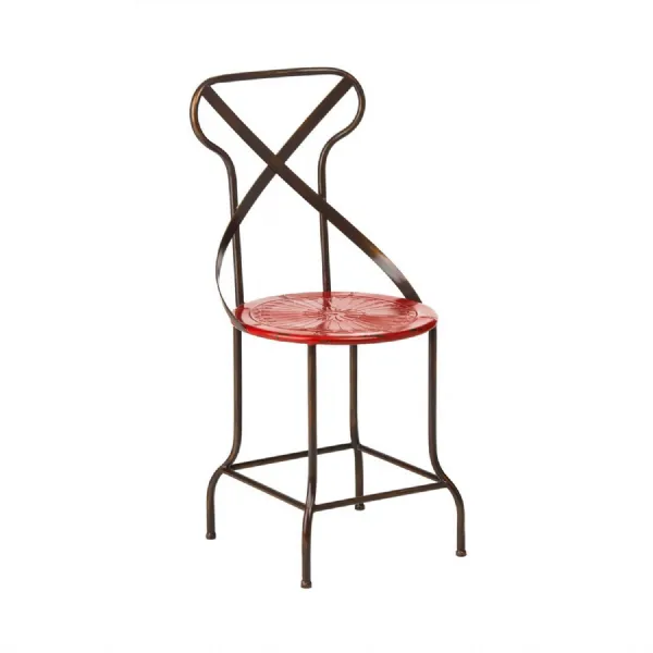 Red Industrial Metal Dining Chair