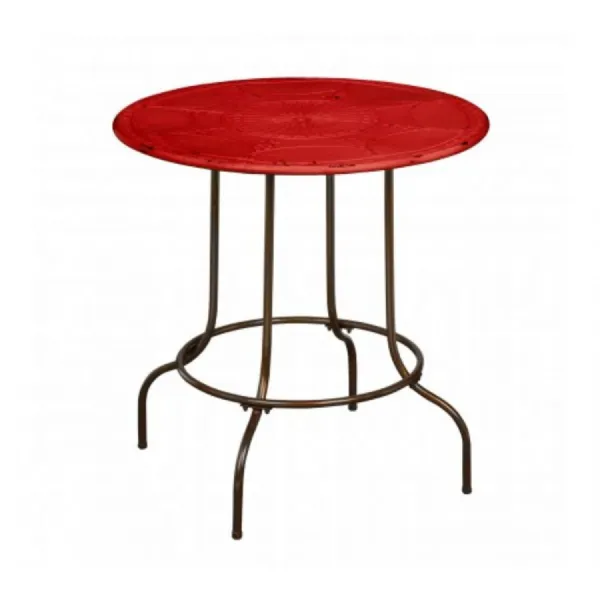 Red Artisan Metal Table