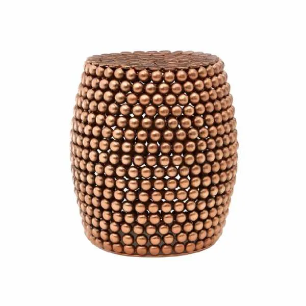 Templar Beaded Iron Copper Finish Round Stool