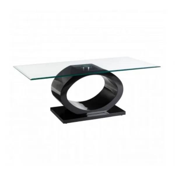 Contemporary Black Art Glass Top Coffee Table