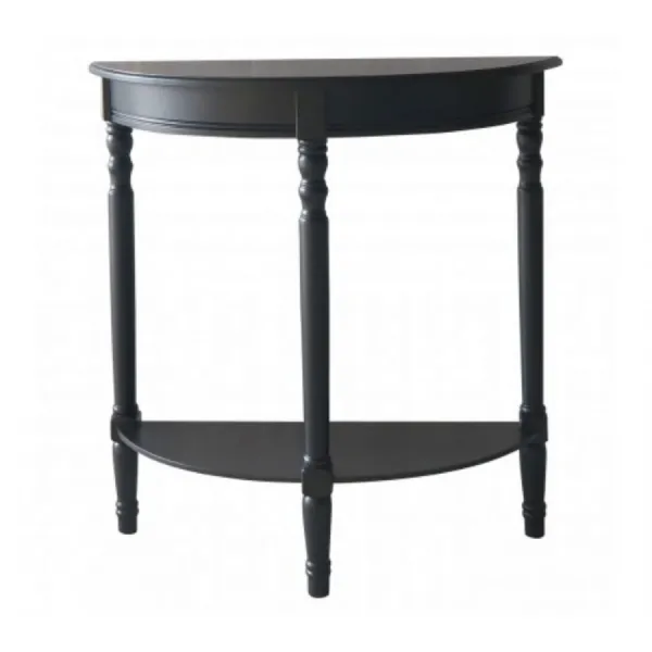 Modern Black Half Moon Console Table