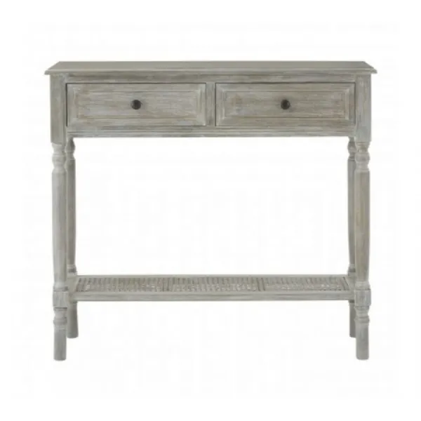 Colonial Grey 2 Drawer Console Table