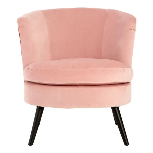 Round Pink Plush Velvet Armchair