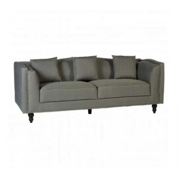 Modern Grey 3 Seat Fabric Sofa
