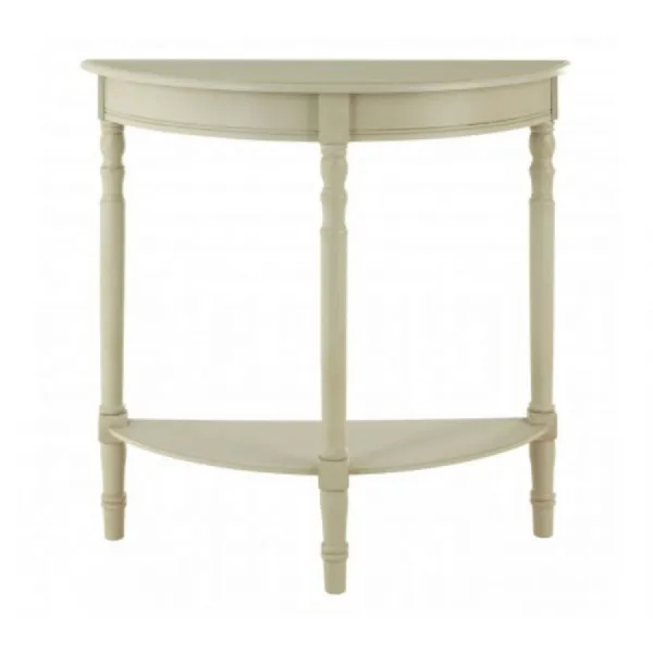 Modern Distressed Grey Half Moon Console Table