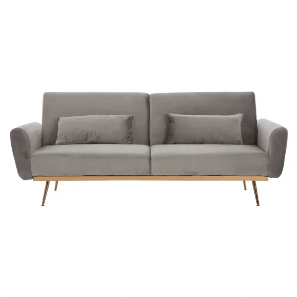 Hatton Grey Modern Velvet Sofa Bed