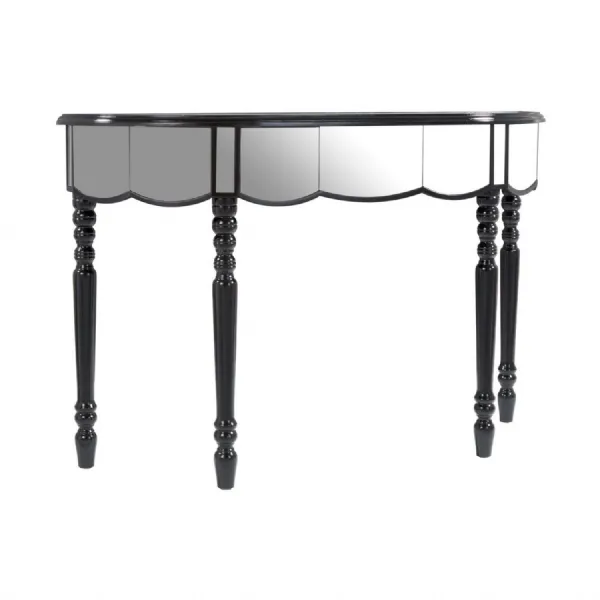Mirrored Deco Style Console Table With Black Turned Legs