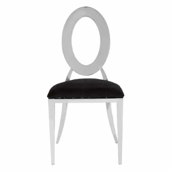 Sarita Stackable Silver Frame Dining Chair