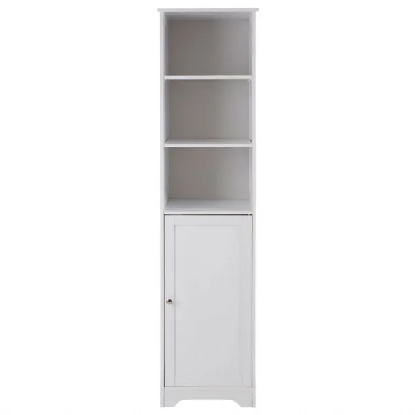 White Coastal Inspired Budget Storage Cabinet