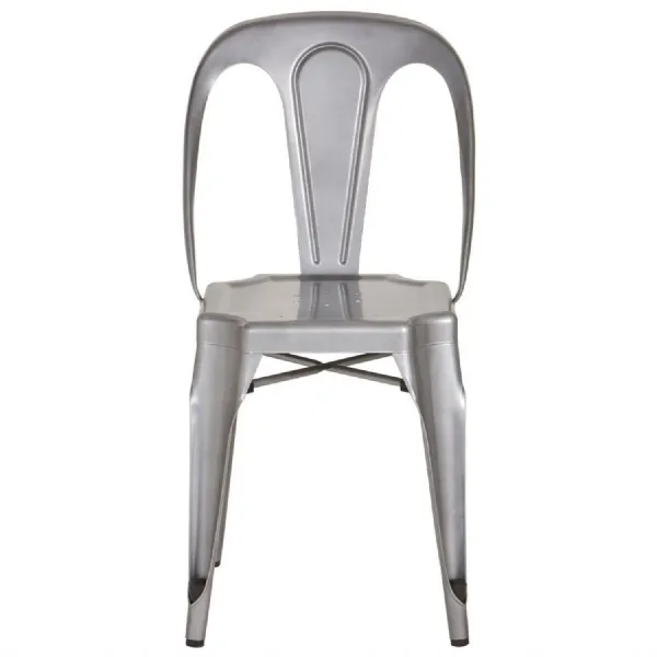 Modern Industrial Grey Metal Chair