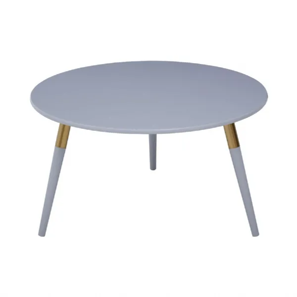 Grey And Gold Circular Tripod Coffee Table