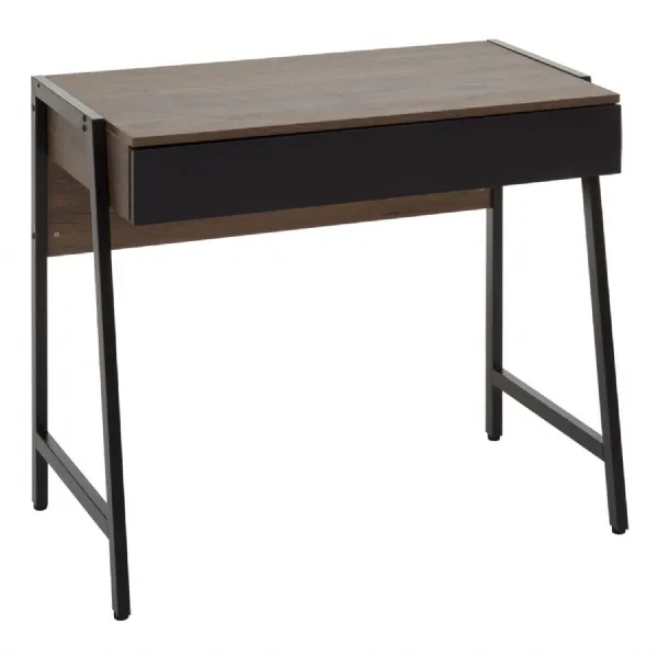 Single Drawer Dark Oak Veneer With Powder Coated Frame